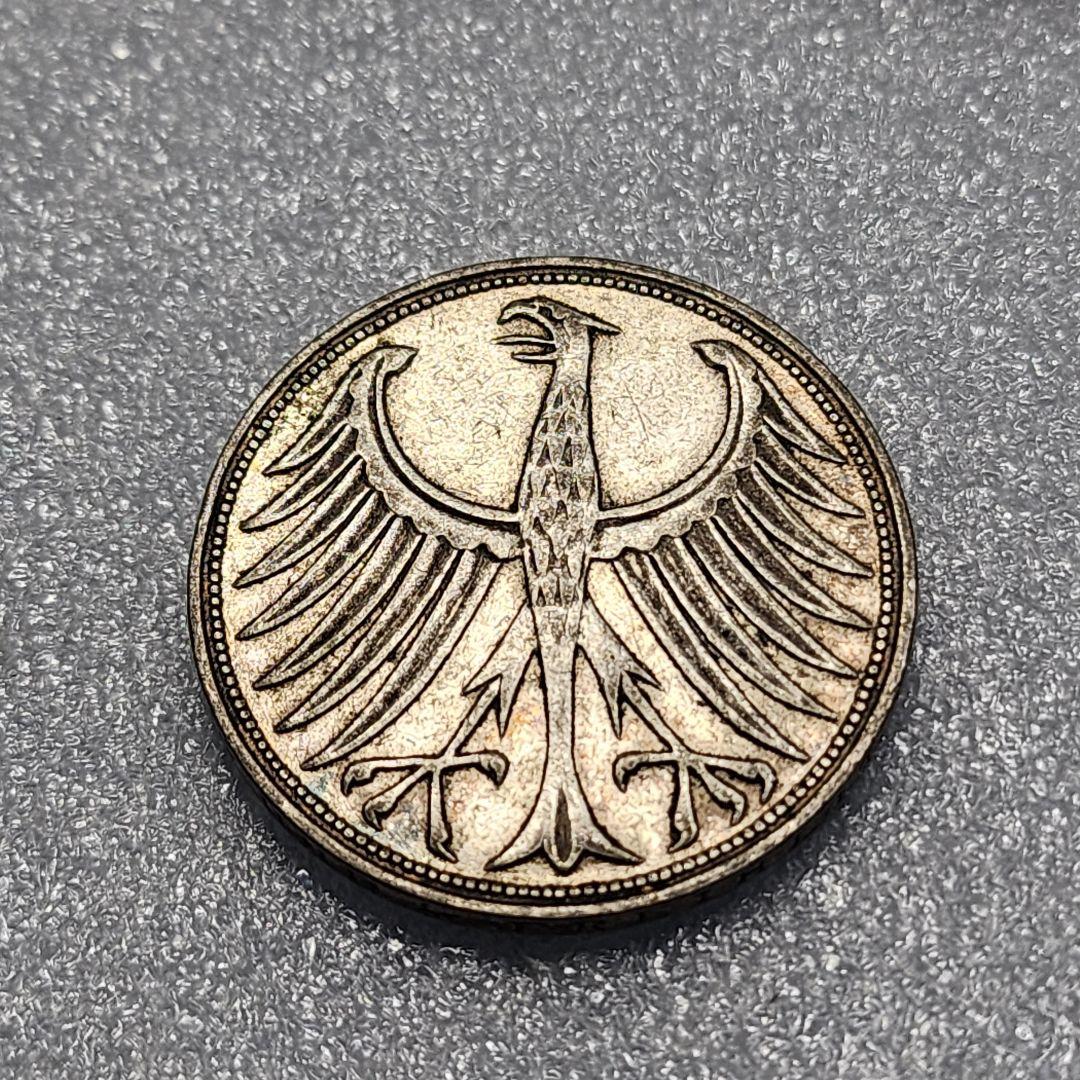 6036. 1951年 ドイツ 西ドイツ 5マルク 銀貨