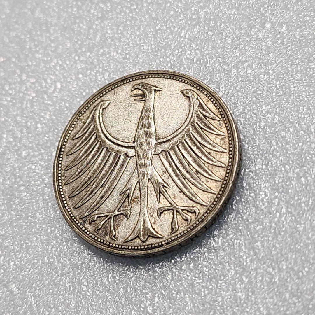 6036. 1951年 ドイツ 西ドイツ 5マルク 銀貨