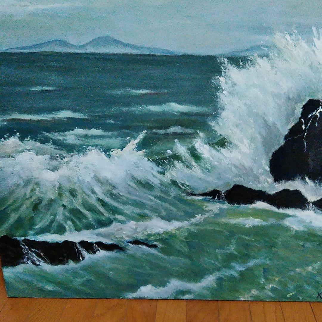 絵画　海　油絵　肉筆画