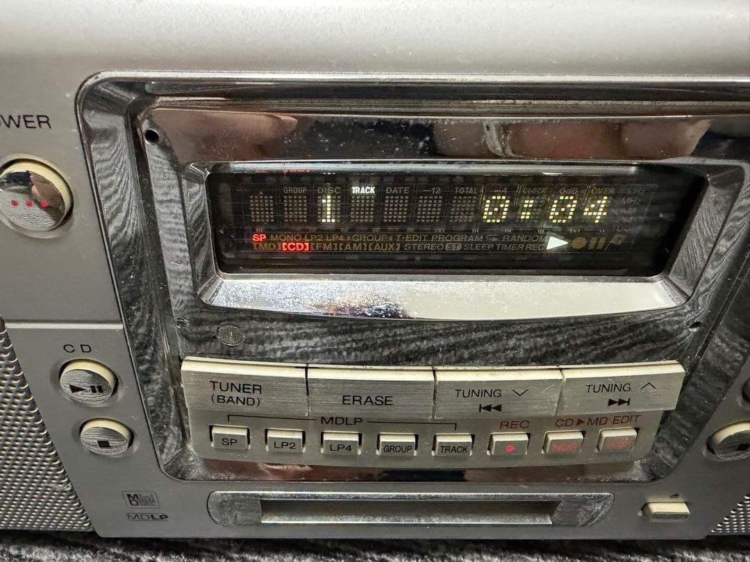 ジャンク シャープ MD/CDシステム MD-F230-SとMD複数セット