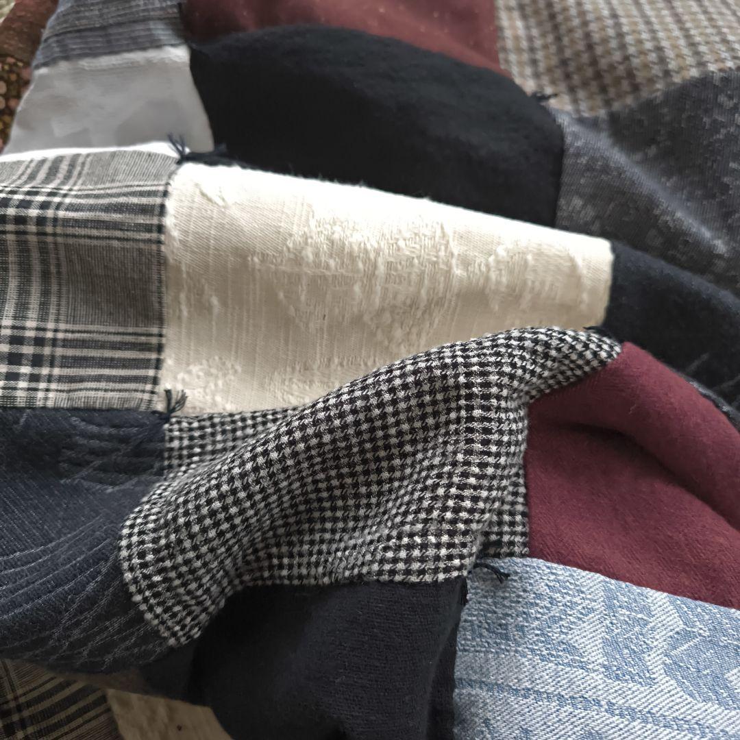 お値下げハンドメイドパッチワーク暖か大判ブランケット群言堂 松場登美 藍