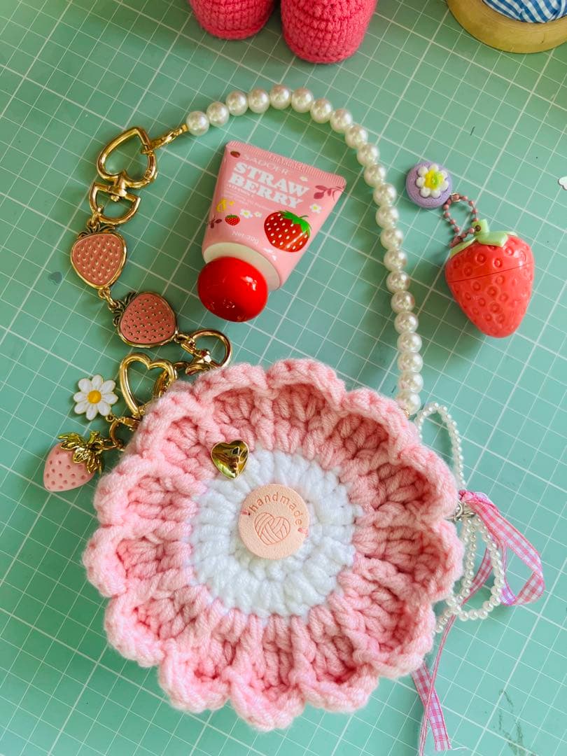 ストロベリー いちご あみぐるみ 人形 ハンドメイド セット バッグ付き