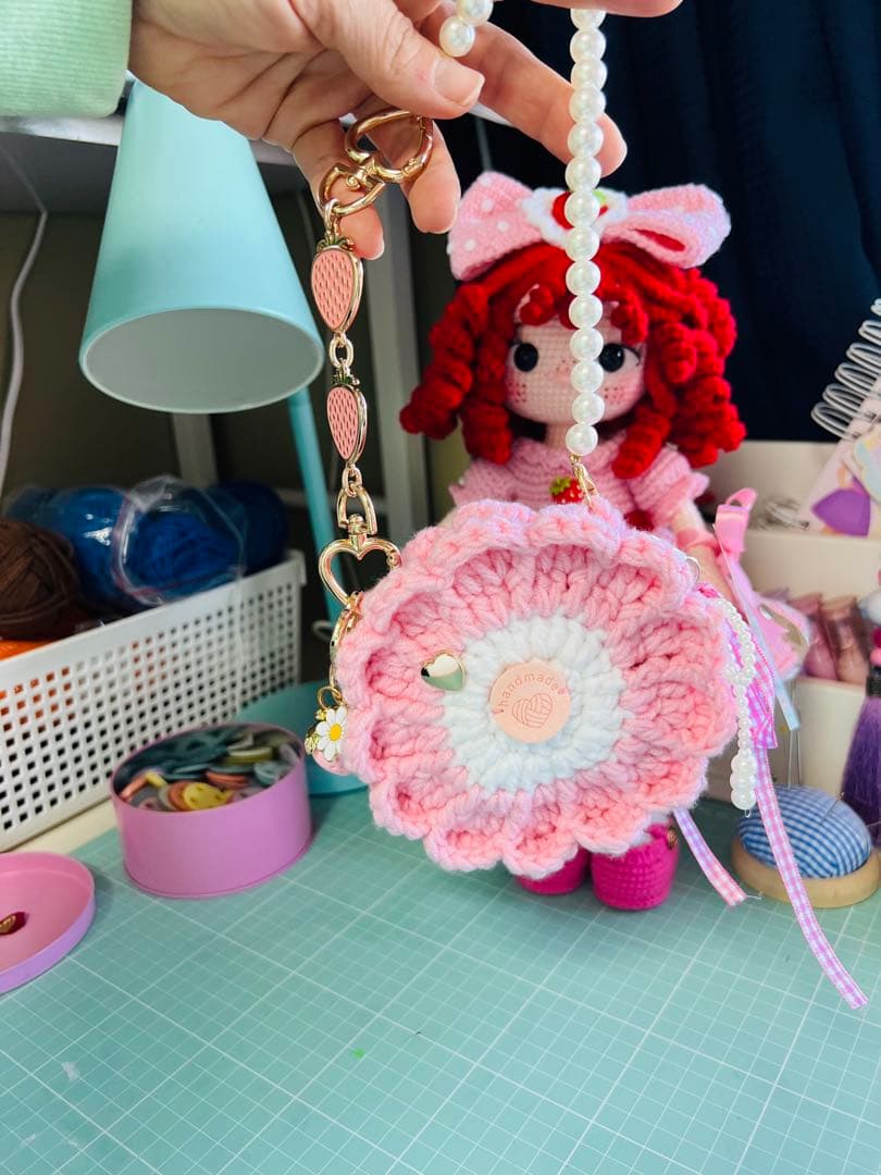 ストロベリー いちご あみぐるみ 人形 ハンドメイド セット バッグ付き