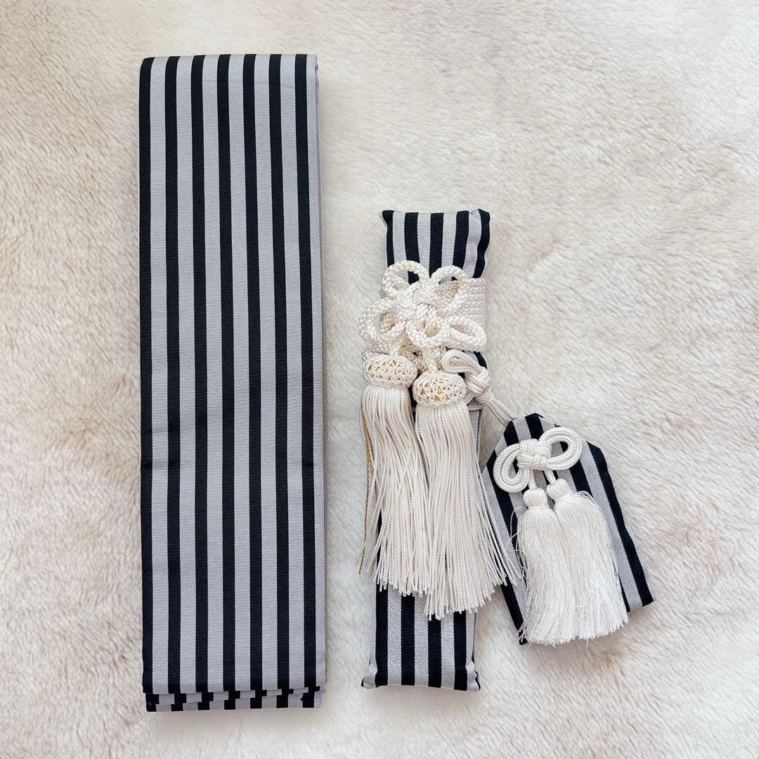 七五三　5歳　７歳　男児　男の子　羽織　袴セット　懐剣　角帯　着物　雪駄　黒