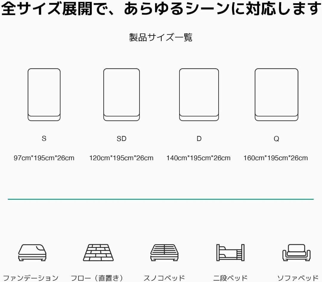新品未開封 マットレス シングル 天然ラベンダー生地 97×195×22cm