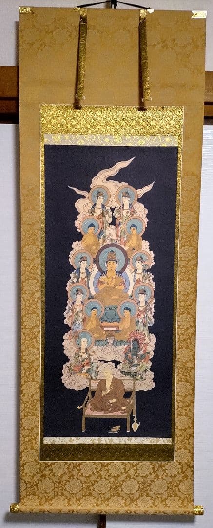 朱印霊場と仏画@四国八十八ヶ所(肉筆)・西国三十三ヶ所・十三仏(印刷) 掛軸3本