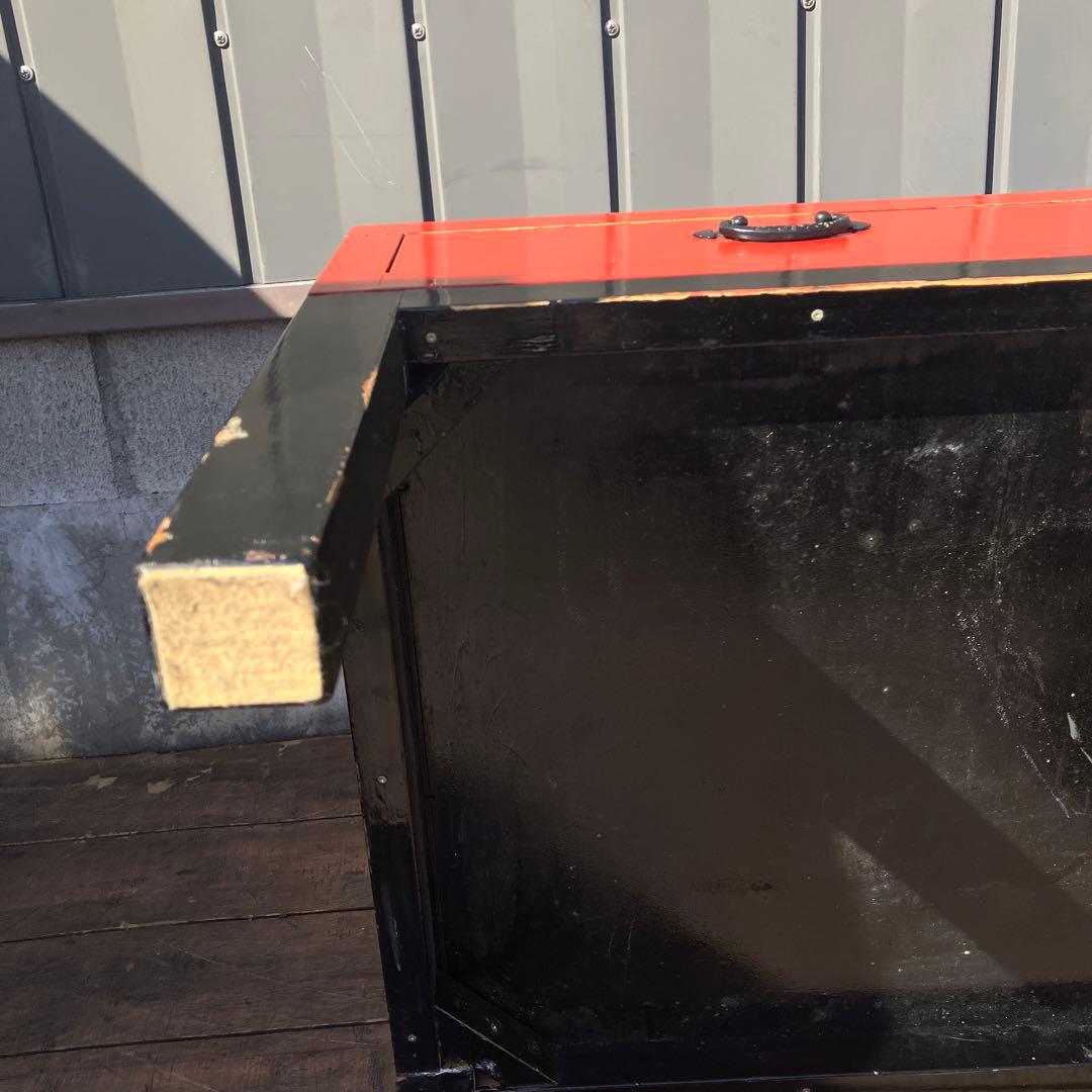 アンティーク 文机 朱塗り センターテーブル 引き出し2杯 和家具 レトロ