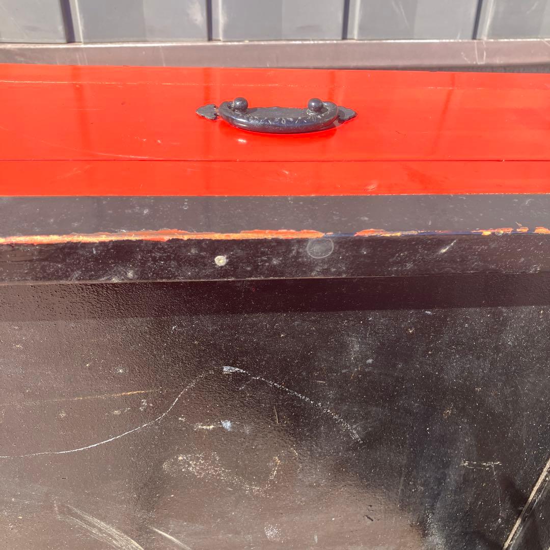 アンティーク 文机 朱塗り センターテーブル 引き出し2杯 和家具 レトロ