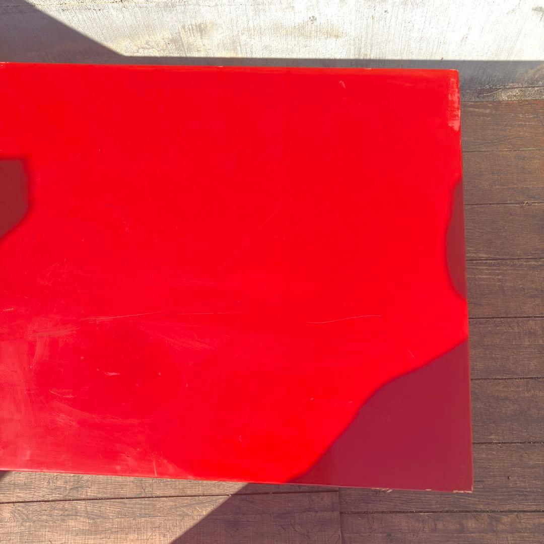 アンティーク 文机 朱塗り センターテーブル 引き出し2杯 和家具 レトロ