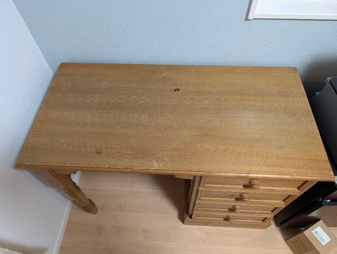 ナチュラルウッド デスク 4引き出し