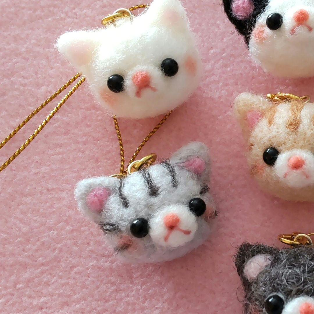【オーダー受付中】羊毛フェルト 動物 犬 猫 など ストラップ ハンドメイド