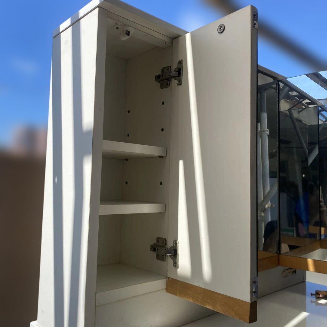 ホワイト ドレッサー ミラー付き 白 G7821