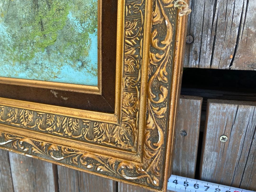 大型額装 風景画 油彩画 高級感あるフレーム入りインテリアアート♪