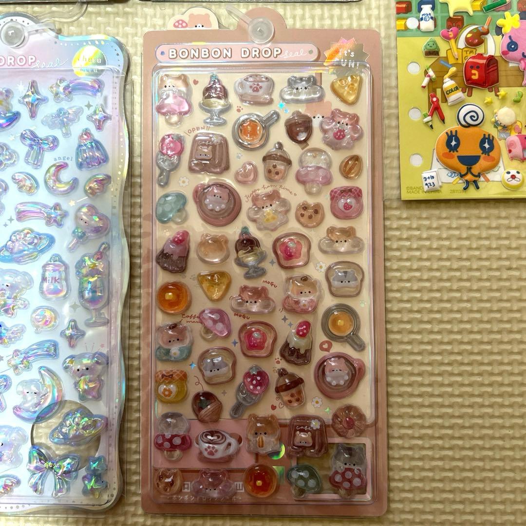 うるちゅるシール、ボンボンドロップシール、たまもりしーるセット