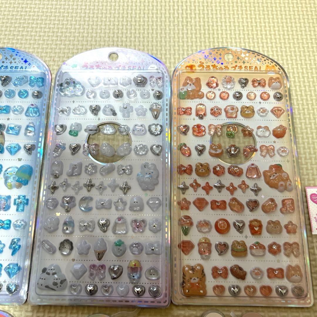 うるちゅるシール、ボンボンドロップシール、たまもりしーるセット