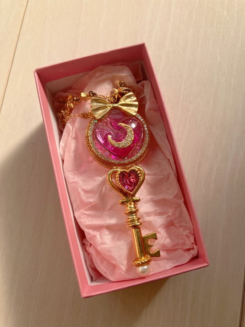 caramel ribbon ハンドメイド ハート鍵ネックレス