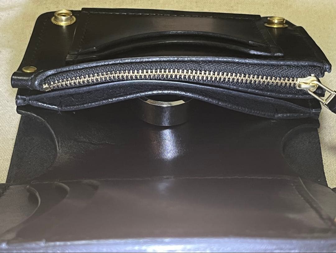 ミドル トラッカーウォレット 三層 ピックポケット無し 国産レザー ハンドメイド