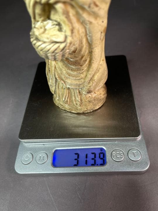 備前燒？観音立像 陶製 高さ18cm