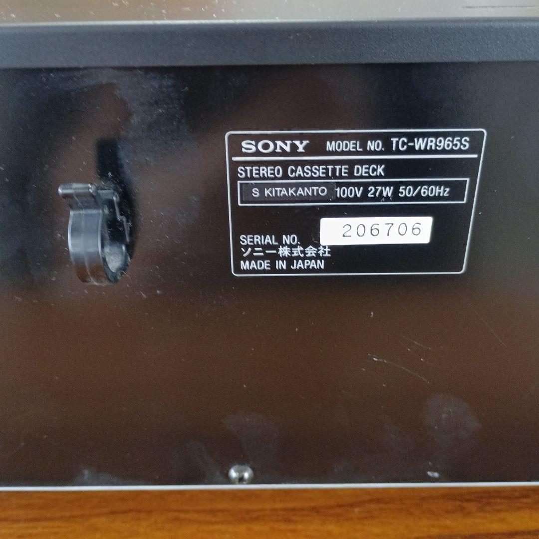 ジャンク品　SONY ステレオカセットデッキ TC-WR965S