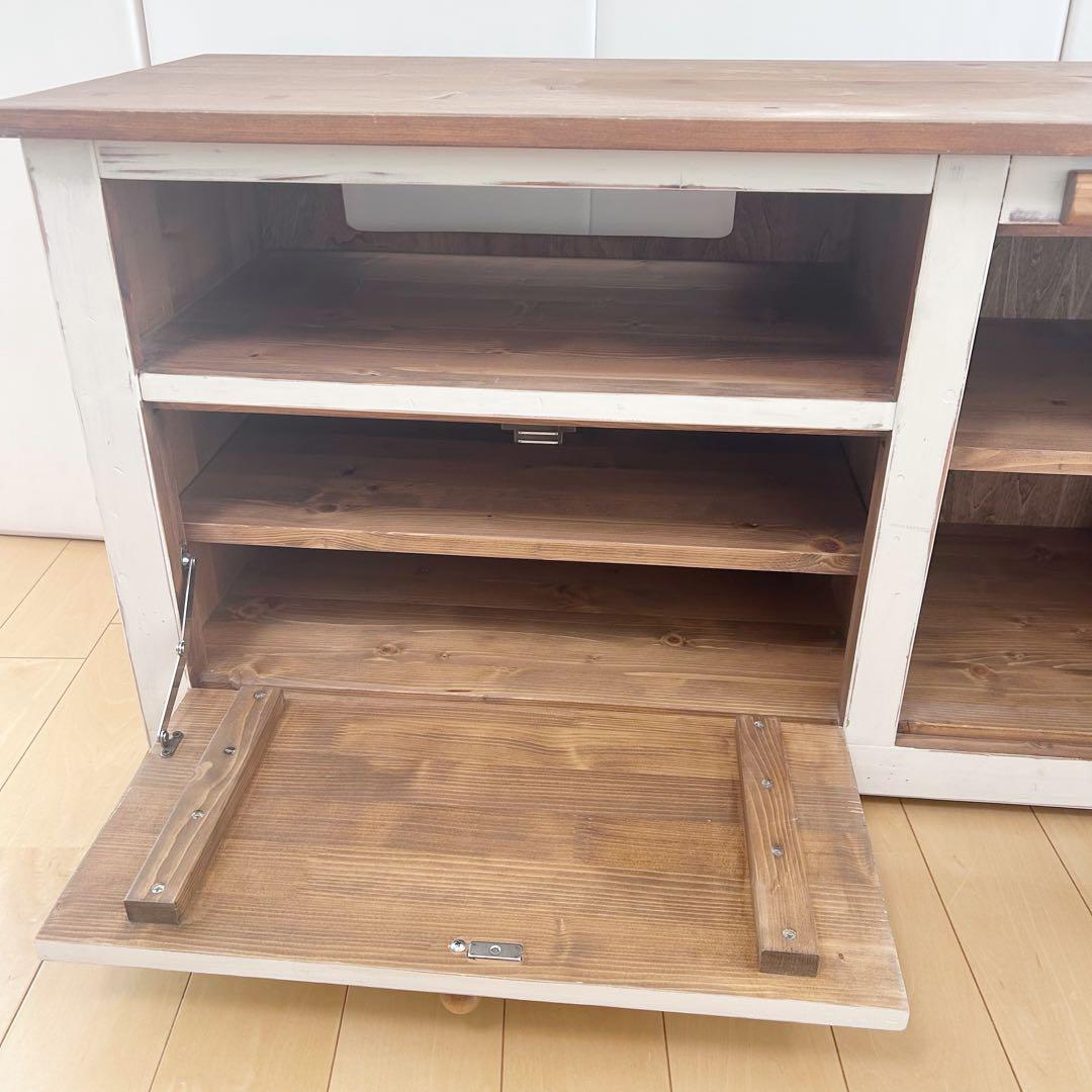 フレンチカントリー　ホワイト　ラスティック　テレビボード　アンティーク　シャビー