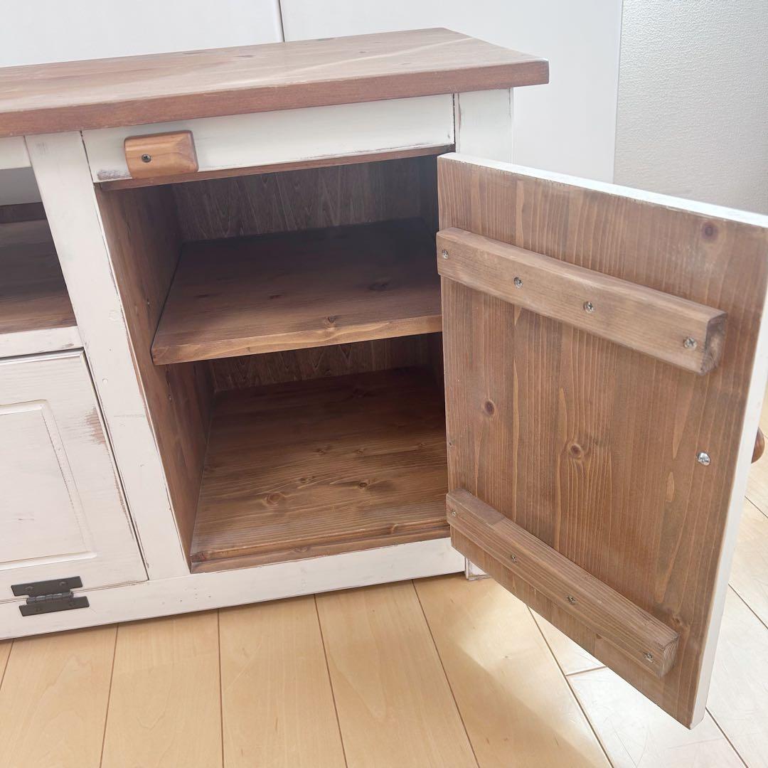 フレンチカントリー　ホワイト　ラスティック　テレビボード　アンティーク　シャビー