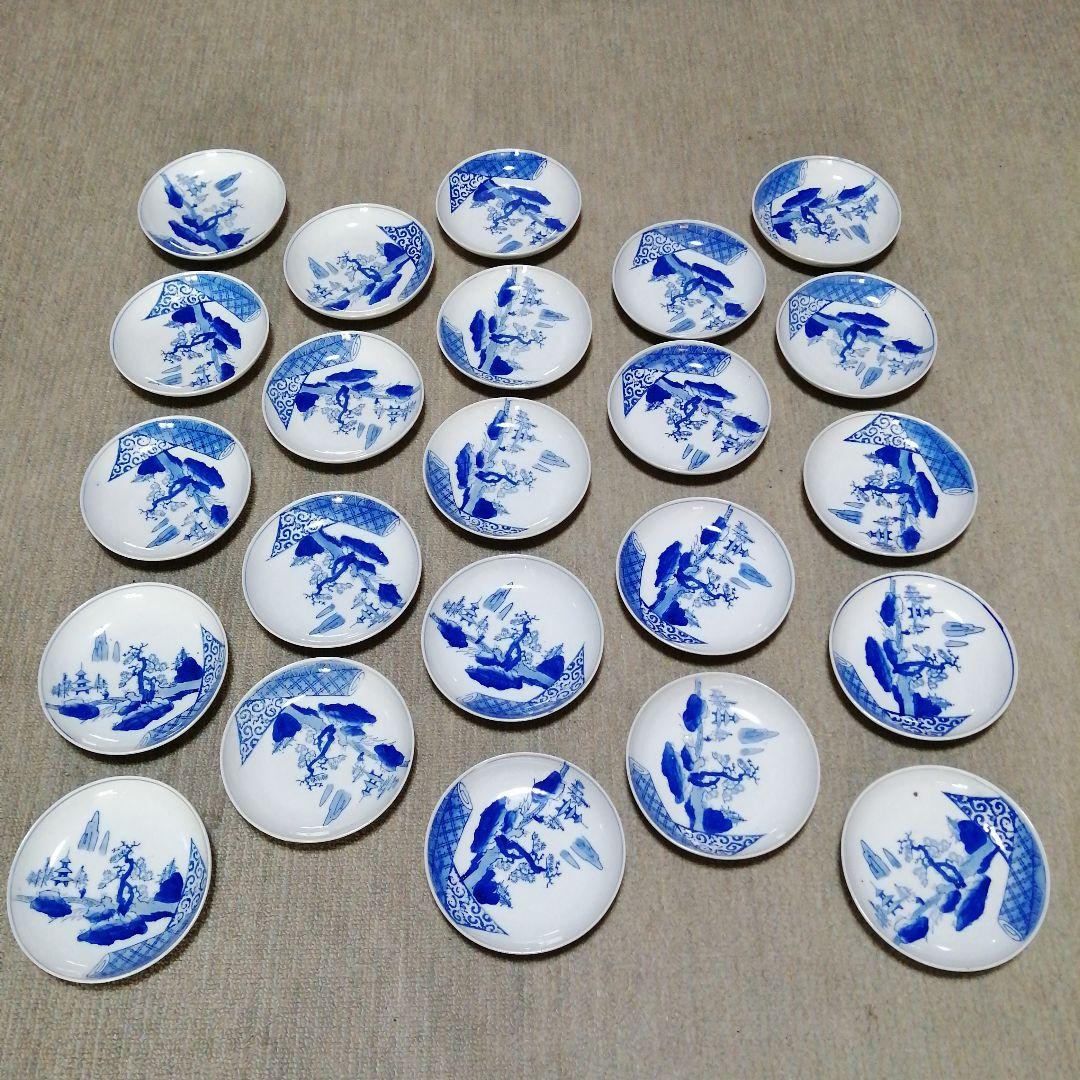 伊万里　染付庭園画中皿　23枚 14.7cm　大正〜昭和初期