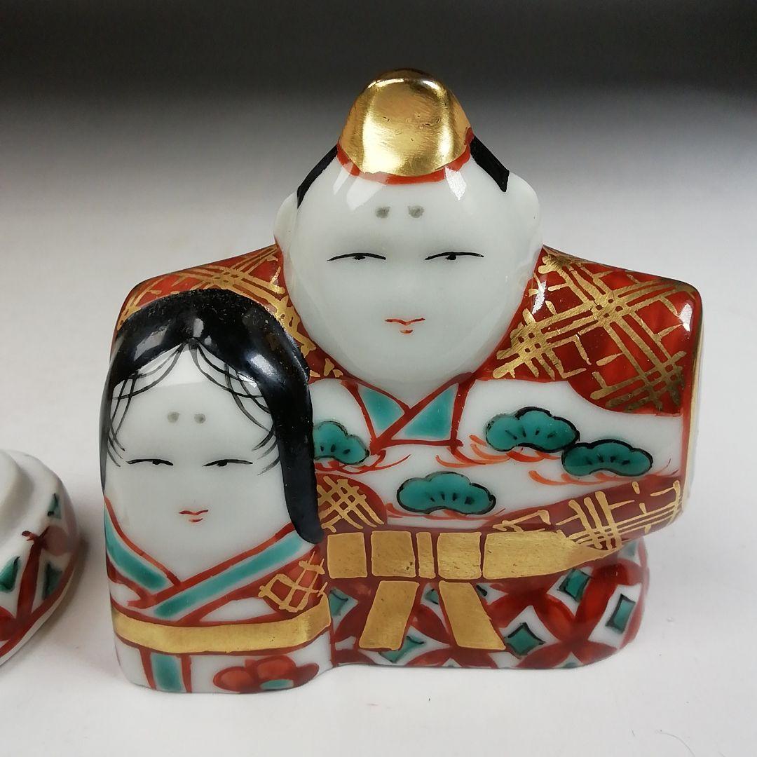 Ｗ２７８　香合　『色絵　立雛』『高野昭阿弥 造』　共箱　茶道具