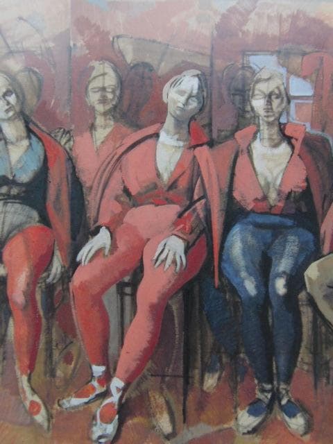 小磯良平、【踊り子達】、希少な限定額装用画集画、新品高級額 額装付