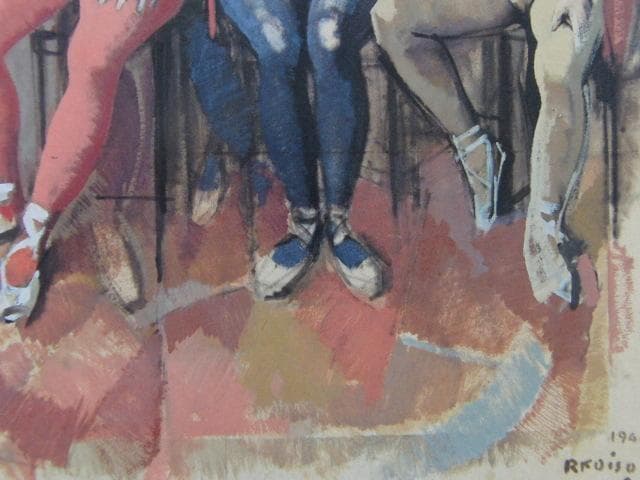 小磯良平、【踊り子達】、希少な限定額装用画集画、新品高級額 額装付