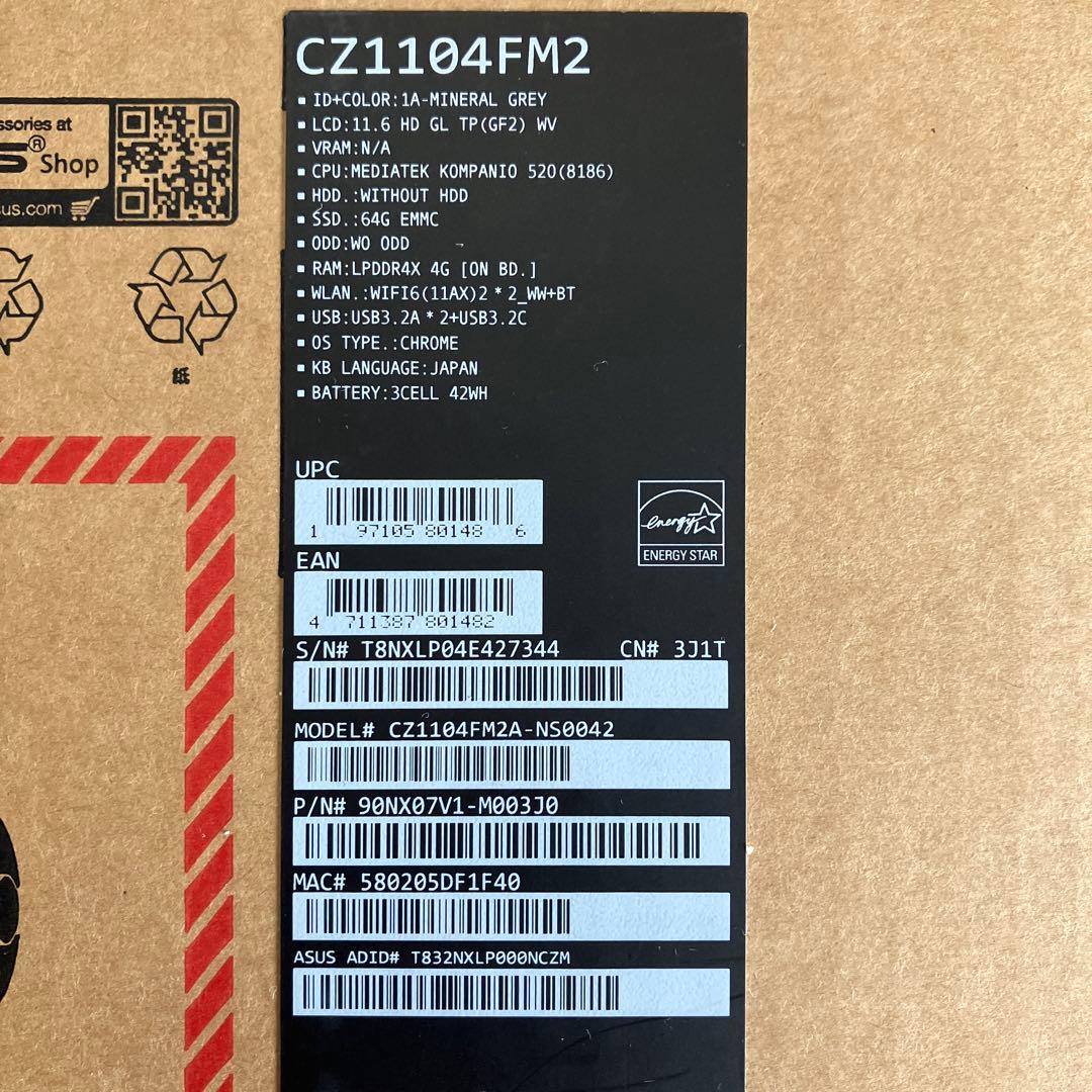 Chromebook本体 ASUS Chromebook CZ1104FM2A-NS0042