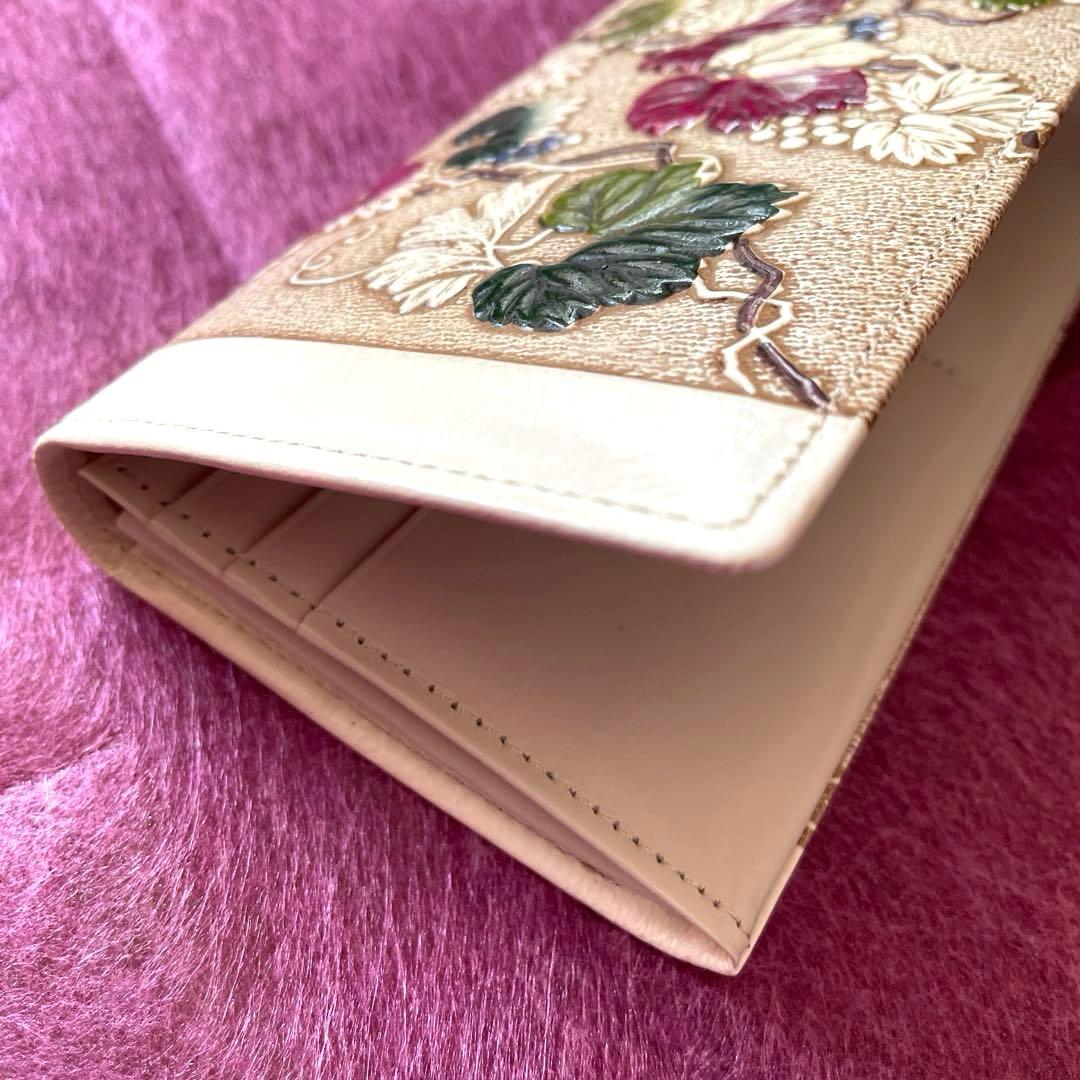 【新品】文庫屋大関 束入れ 牛革 野葡萄柄（日本製）