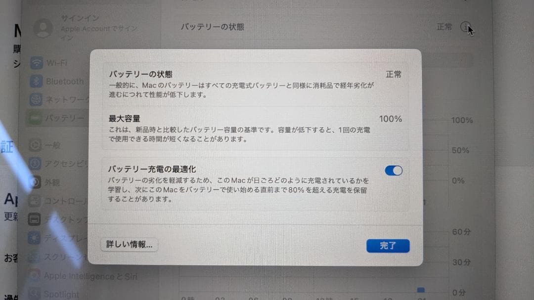 MacBook Air M1 8GB 【バッテリー正規品交換済み 容量100％】