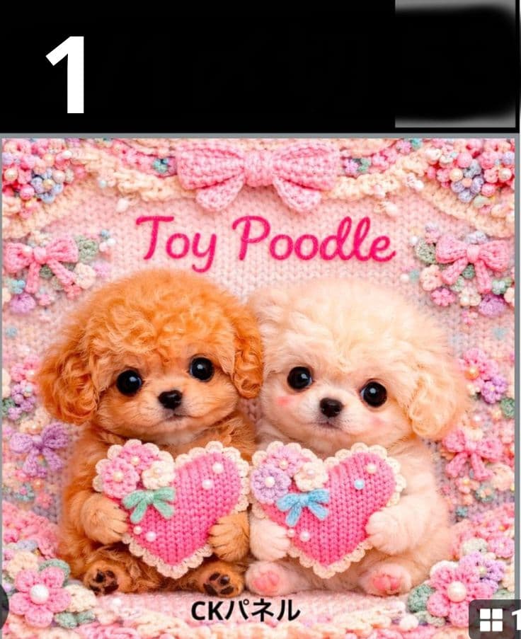 オーダーページ　ハンカチ　53 ピンクハートわんこ柄　ハンドメイド2/8