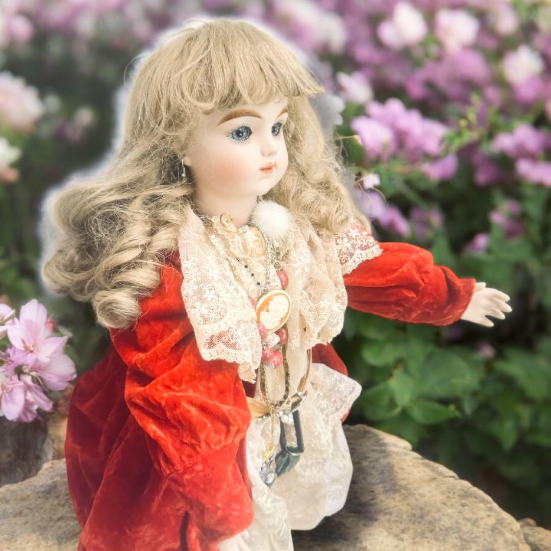 ぽてうさ ビスクドール ブリュジュン リプロ 英国風ドレス ボネ カメオ