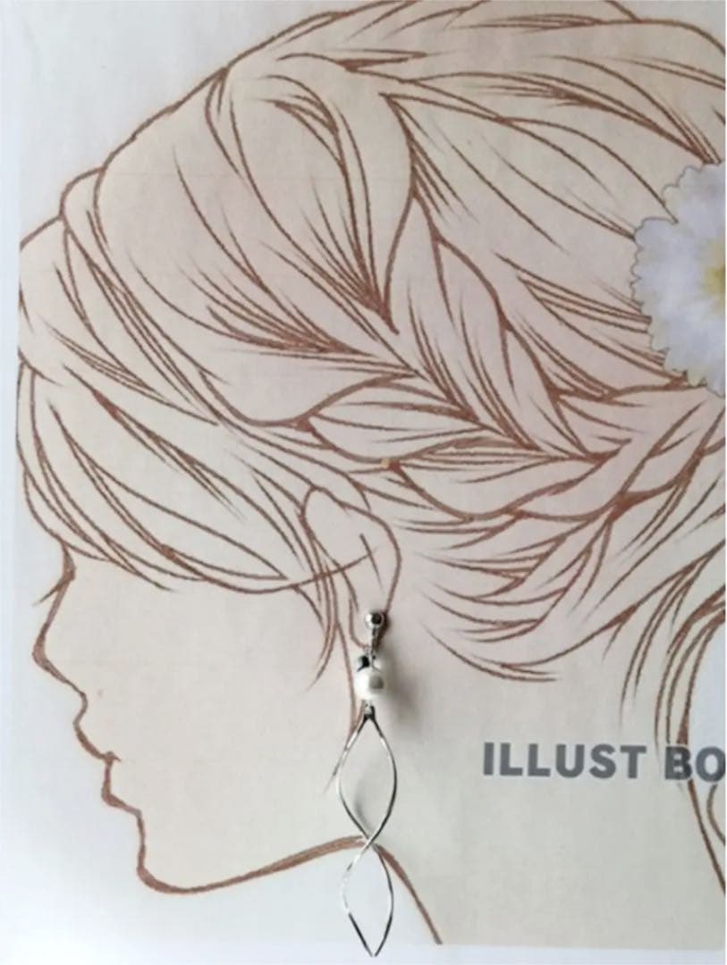 コットンパール&ツインシルバー　イヤリング.ピアス