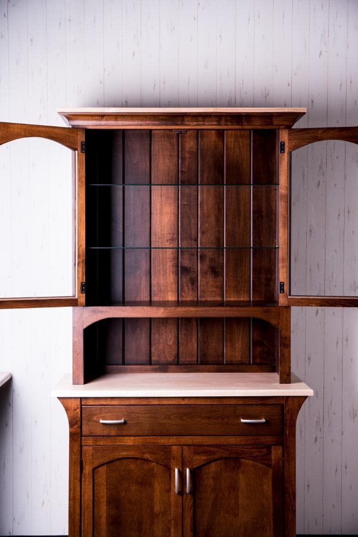 アメリカンカントリー 北米 メープル 無垢材 食器棚 ハンドメイド アーミッシュ