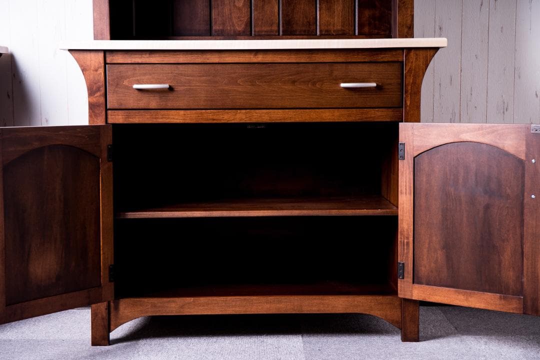 アメリカンカントリー 北米 メープル 無垢材 食器棚 ハンドメイド アーミッシュ