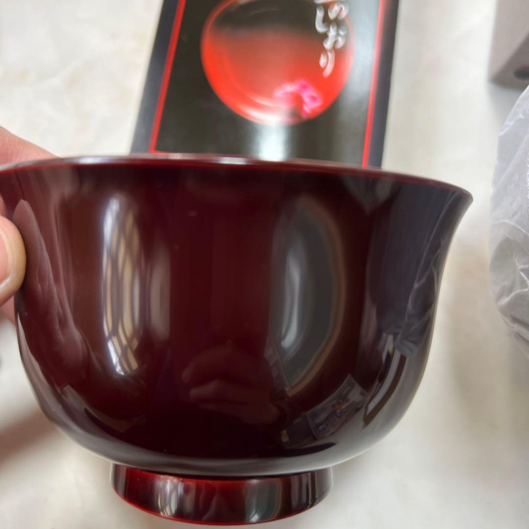 ▲4-3▲ 越前塗　5個セット　茶碗　漆器　お汁椀