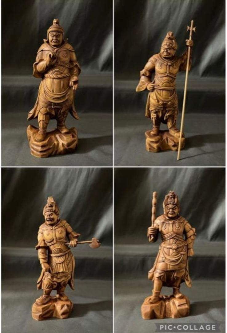 柘植材　精密細工 古美術 時代木彫 仏教美術 薬師12神将像一式