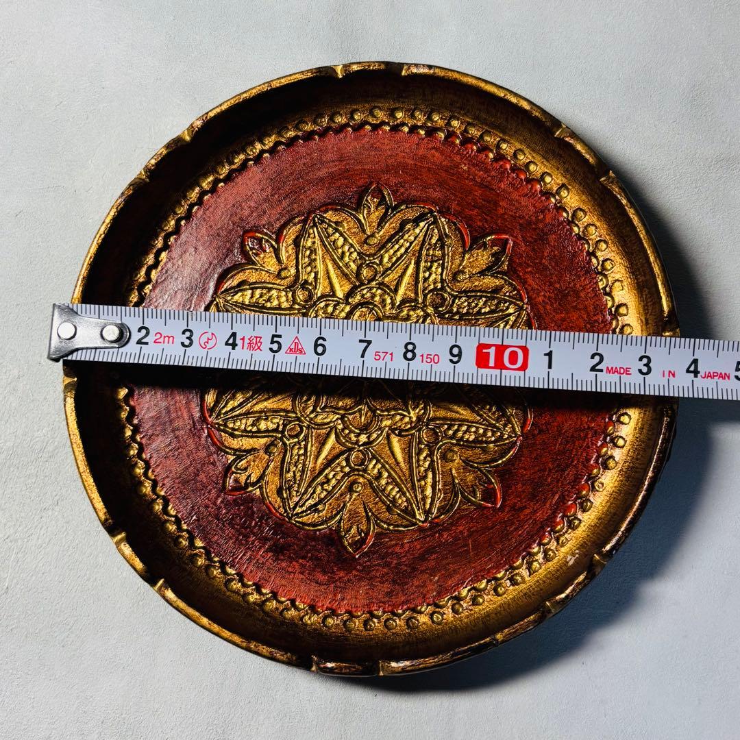 イタリア製 フローレンタイン ヴィンテージ 木製皿6枚セット