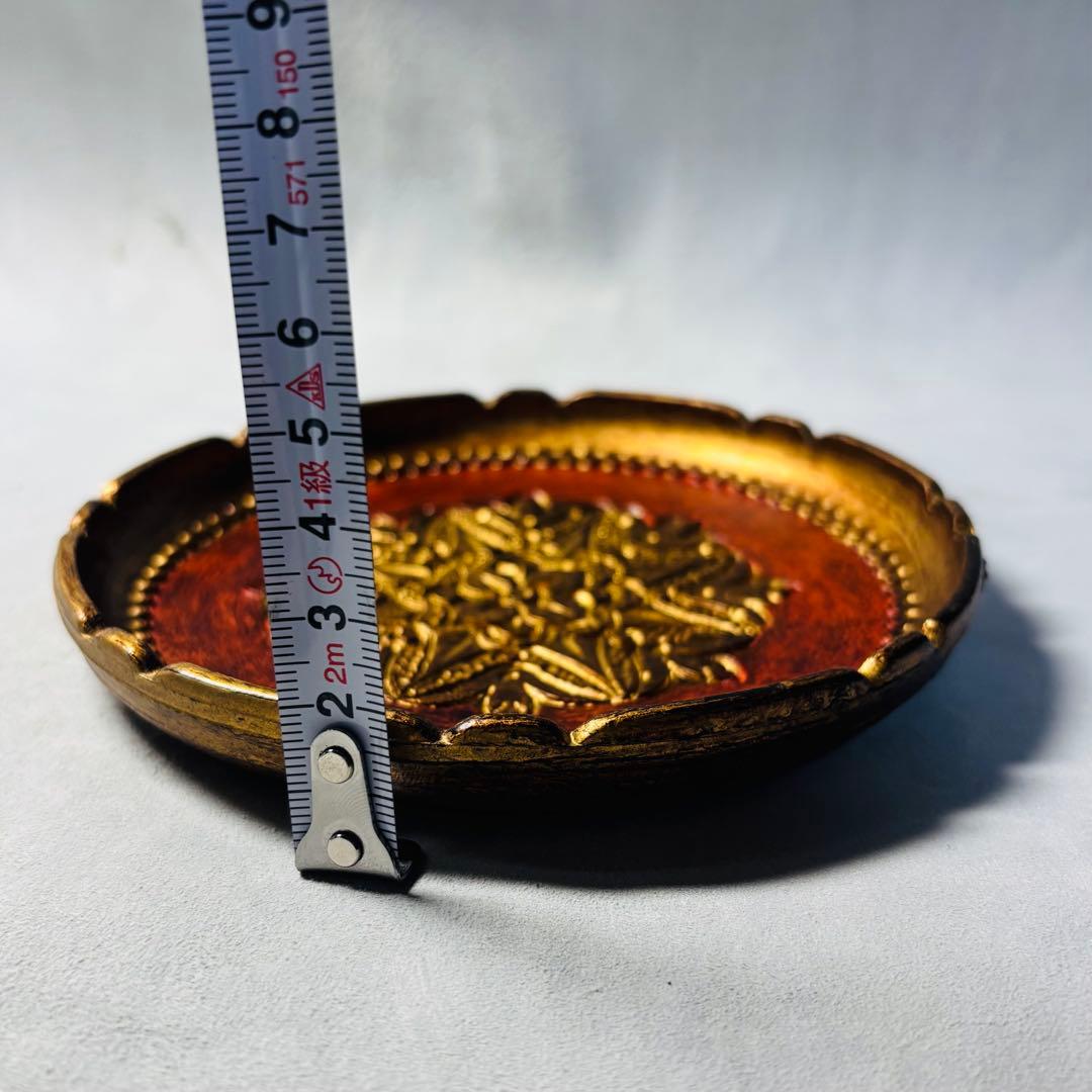 イタリア製 フローレンタイン ヴィンテージ 木製皿6枚セット