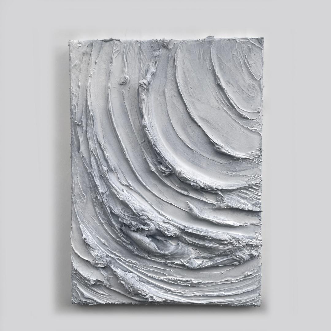 テクスチャーアート｜F4 抽象画　絵画　現代アート　ストリートアート　パネル　白