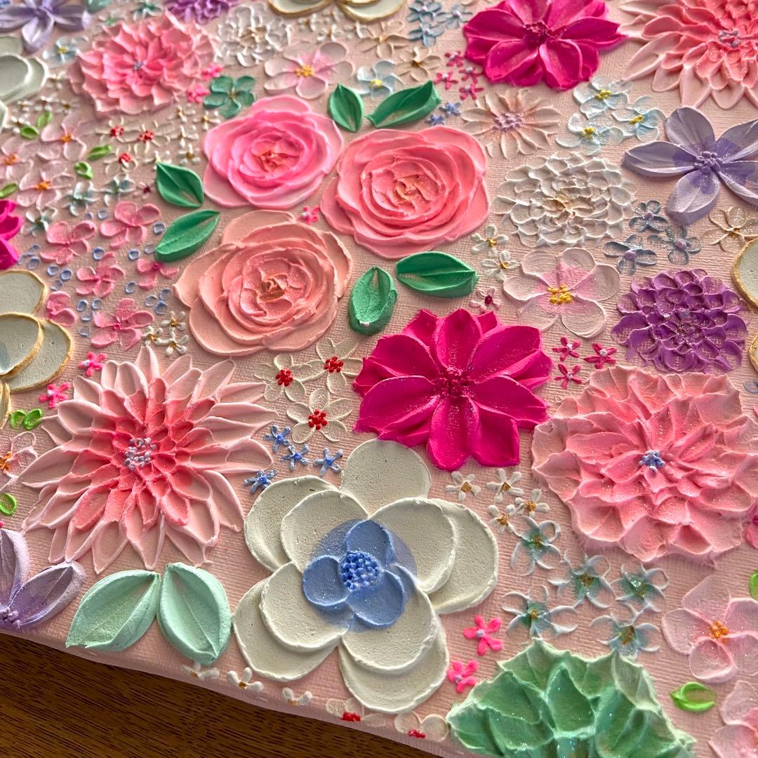 花柄 ピンク ボタニカル フラワーアート 花図鑑 花絵　花柄
