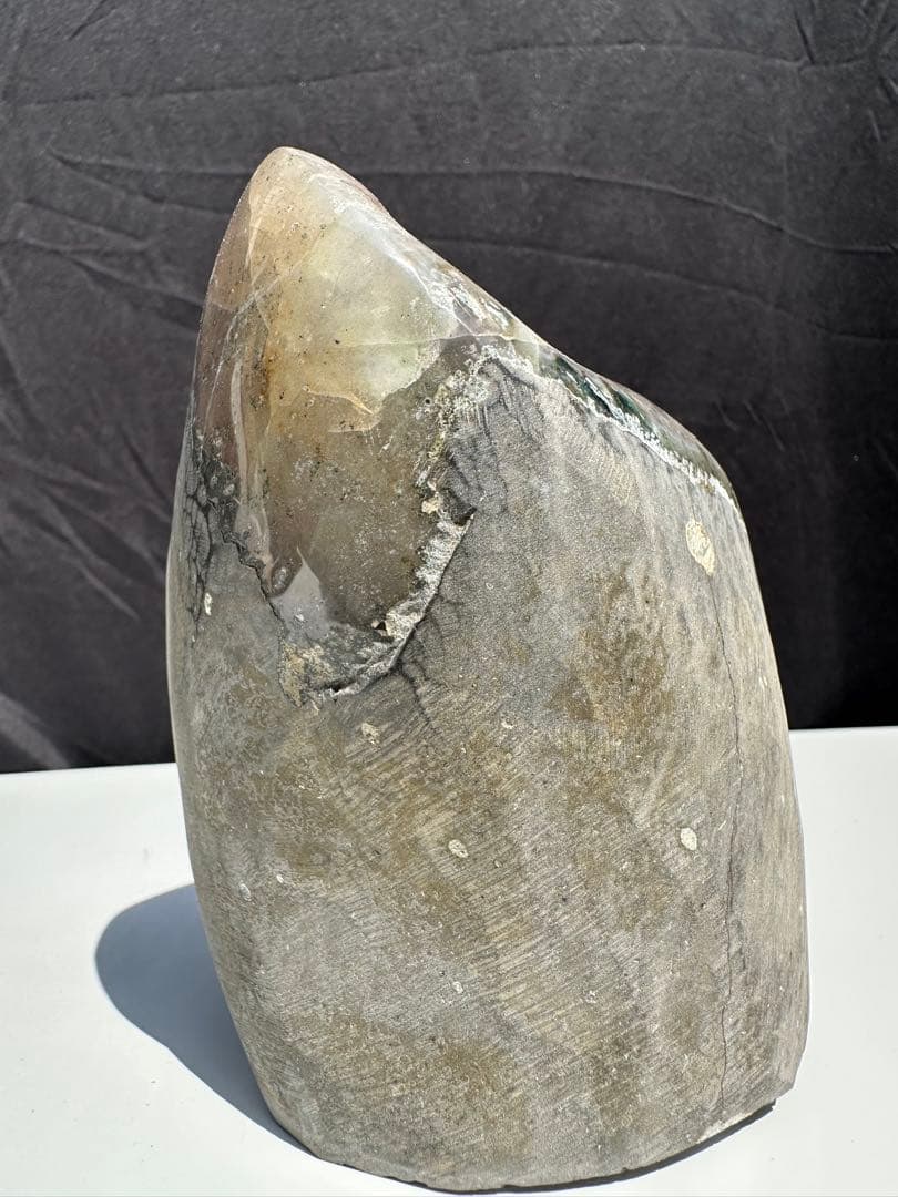 ブラジル産❣️天然石 カルサイト共生アメジストの原石　置物D.188