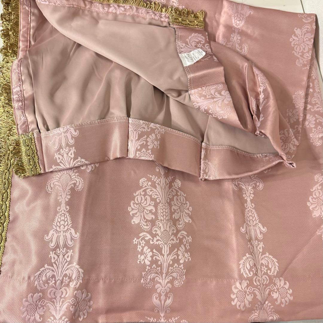 新品　豪華　トリムマスクジャガード遮光カーテン　ローズ 2セット