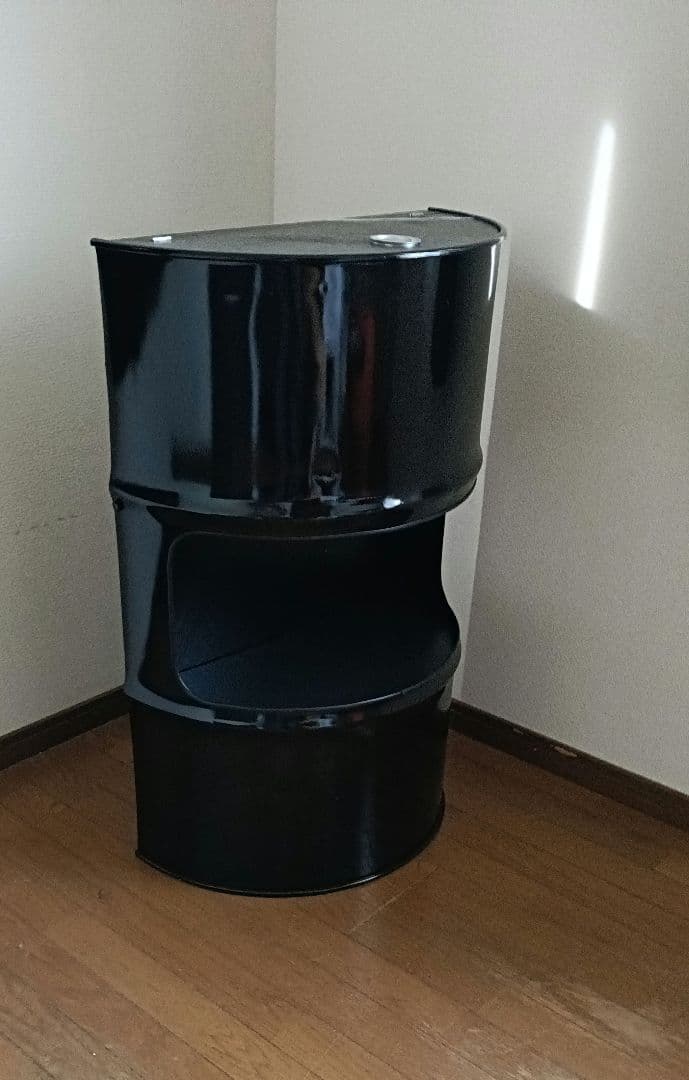 ドラム缶remakeBOX開閉式蓋付き❗️ブラック
