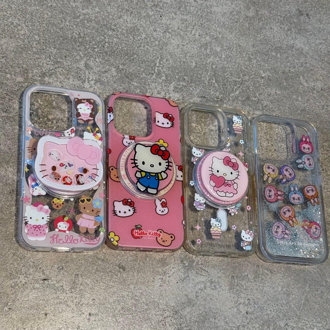 キティ　labubu iPhone16Proケース 4点セット