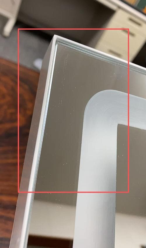 ホワイトフレーム 卓上ミラー 訳あり品　写真をご確認 MR02-50-05