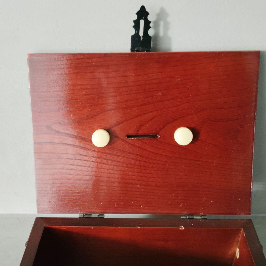 千両箱型 木製収納ボックス 貯金箱 木製×鉄製金具