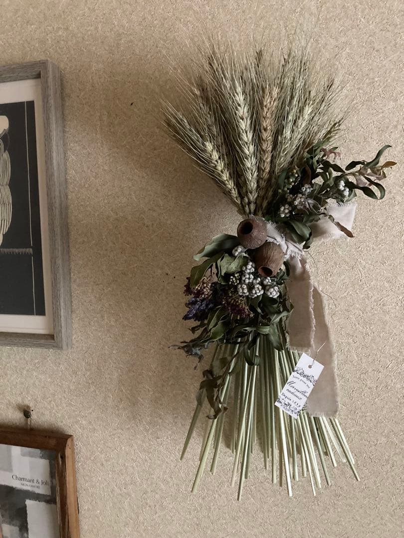 おまとめ⭐︎swag #295 小麦のパニエ スワッグ ドライフラワー